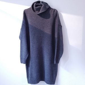 Topshop Dark Grey Turtleneck Long Sweater